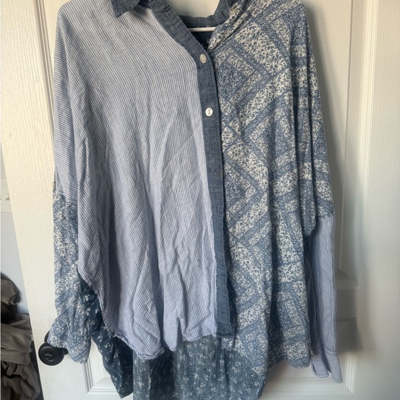 American Eagle Outfitters Blue Denim Button Down Shirt - Picture 3 of 9